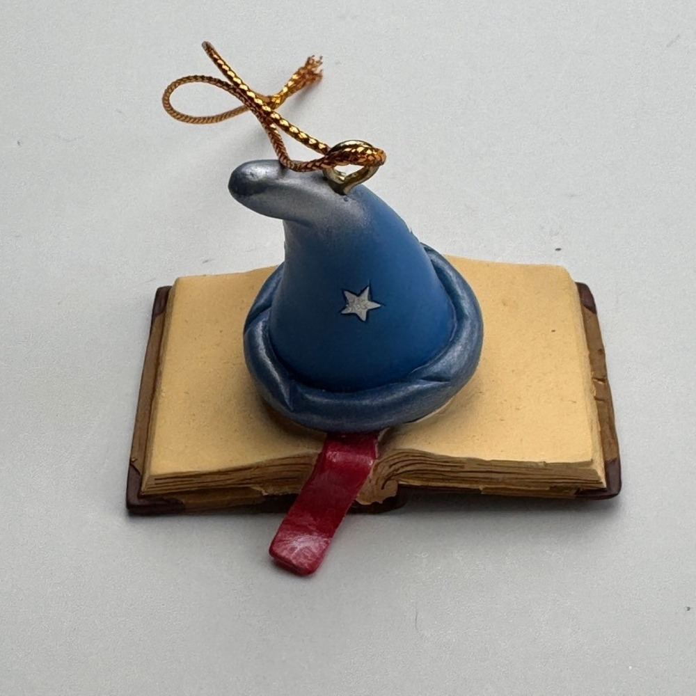 Disney Fantasia Sorcerer Mickey Hat Magic Spells Book Christmas Ornament Blue